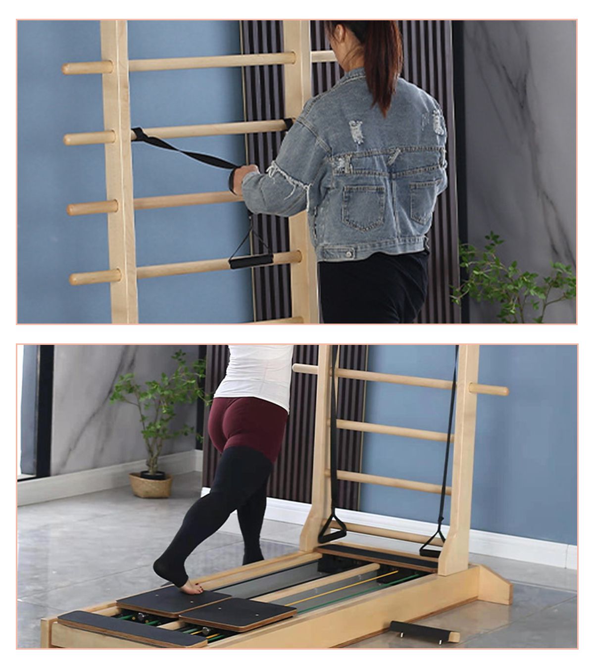 Pilates Two-way Slide Equipment with Freestanding Ladder