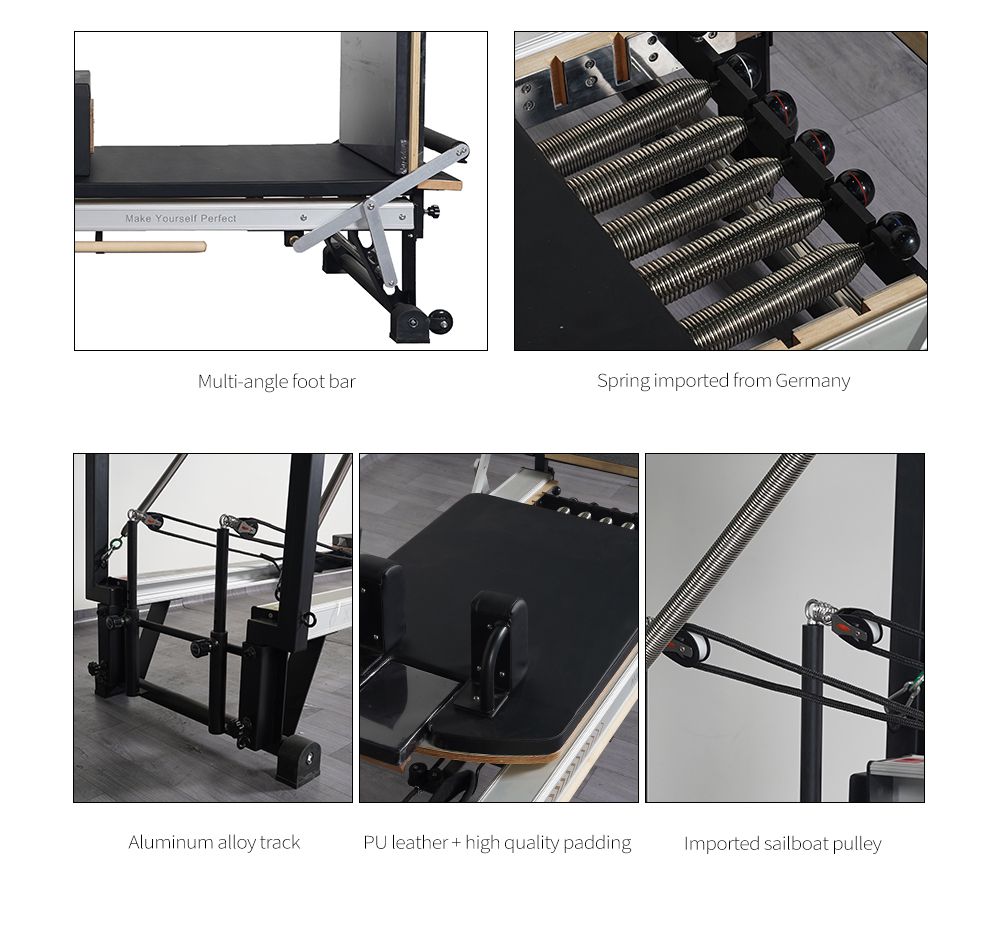 Pilates Indoor Body Balance Exercise Sliding Reformer Bed with Tower