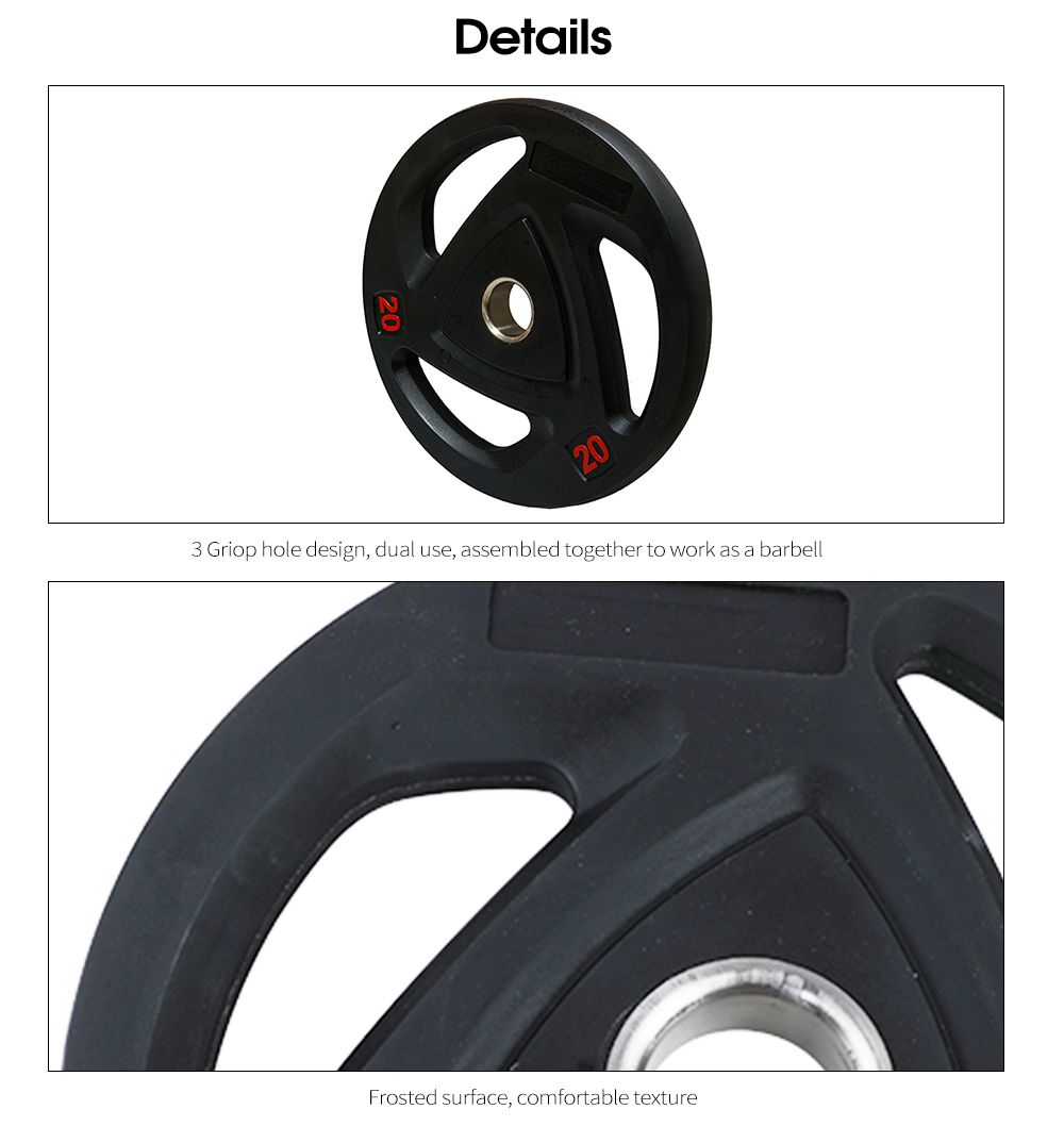 Rounded Barbell Weight Plate with 3 Grip Holes