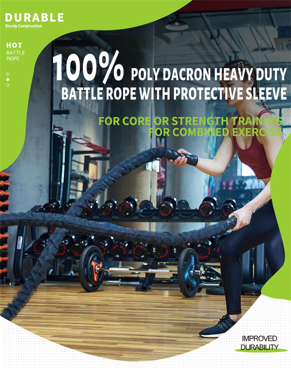 Battle Ropes Training with Protective Sleeve