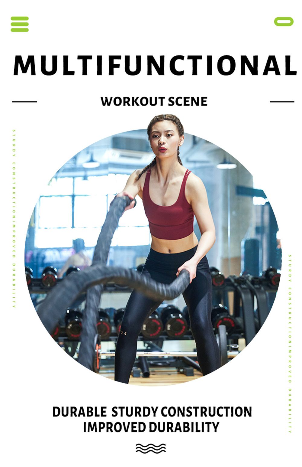 Battle Ropes Training with Protective Sleeve