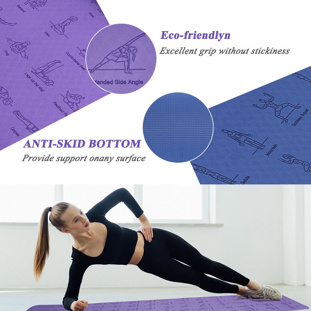 Customized pattern eco-friendly TPE yoga mat