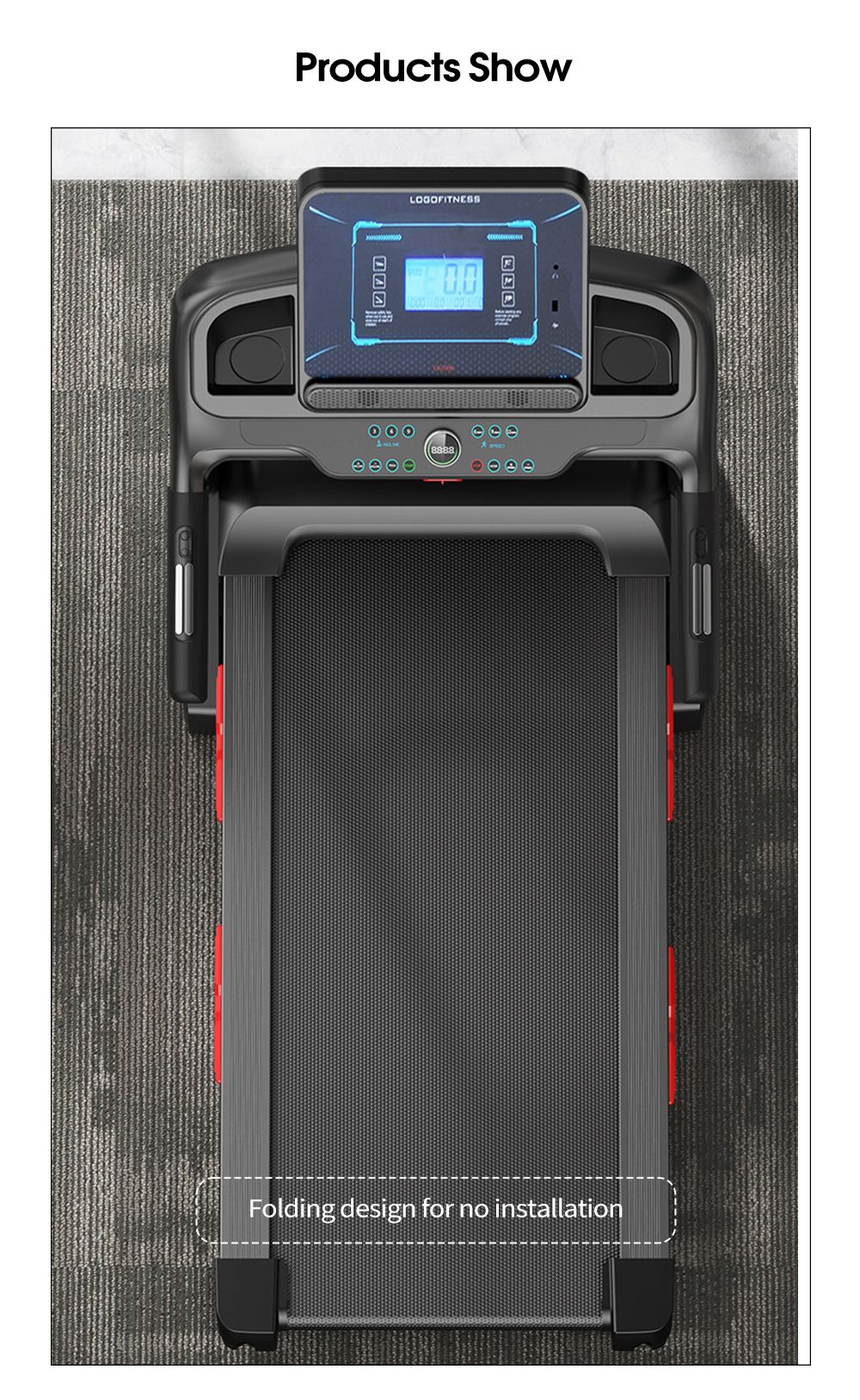 Quick Folding Semi-Commercial Treadmill Smart Silent Treadmill