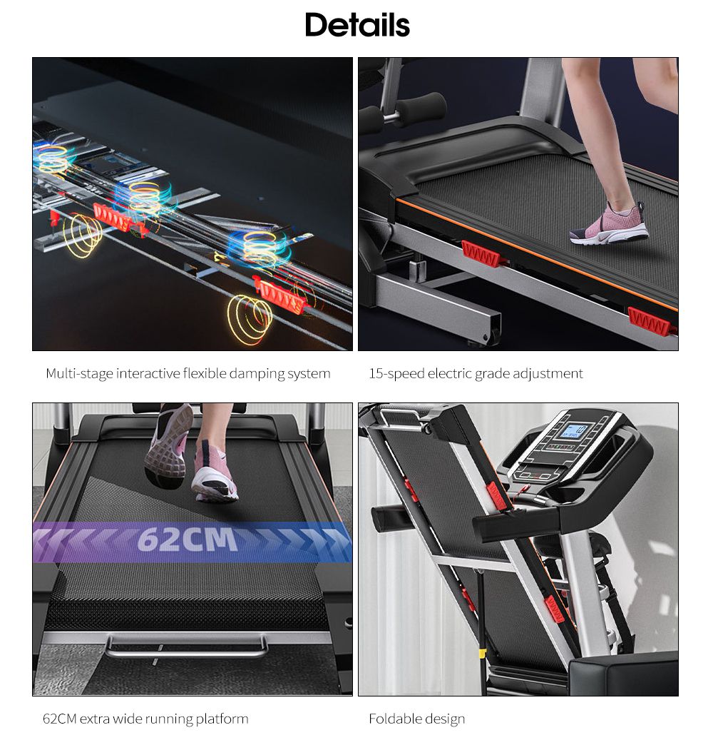 Mechanical Foldable Home Running Machines Commercial Bodybuilding Treadmill For Gym