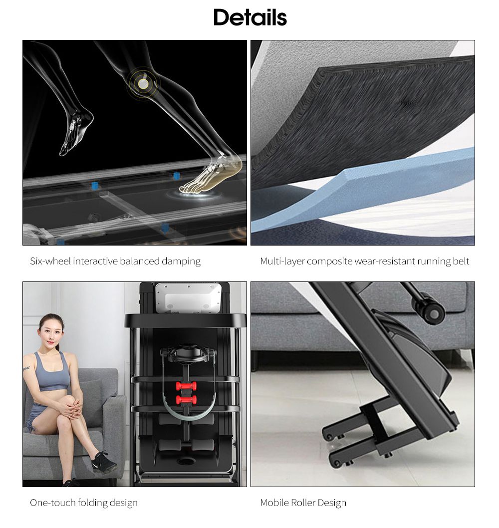Fitness Small Folding Freadmill Household Multifunctional Mini Electric Sports Equipment Walking Machine
