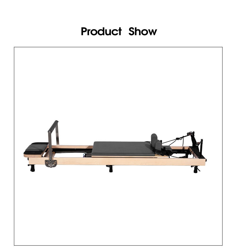 Adjustable Height Maple Reformer Wood Pilates Machine