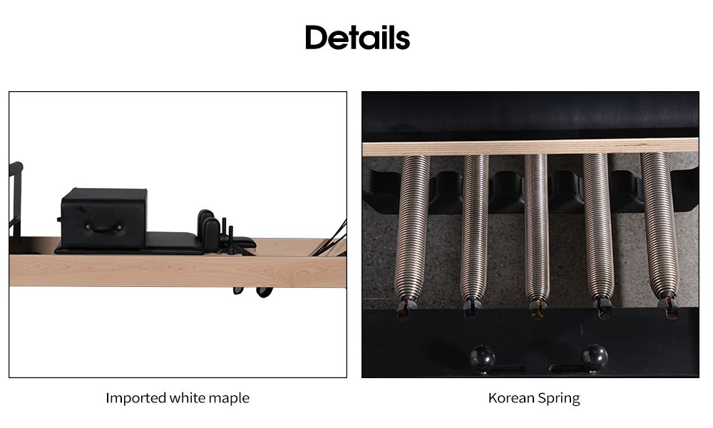 Body Training Core Bed Maple Wood Pilates Reformer Machine with  Inside Footrests