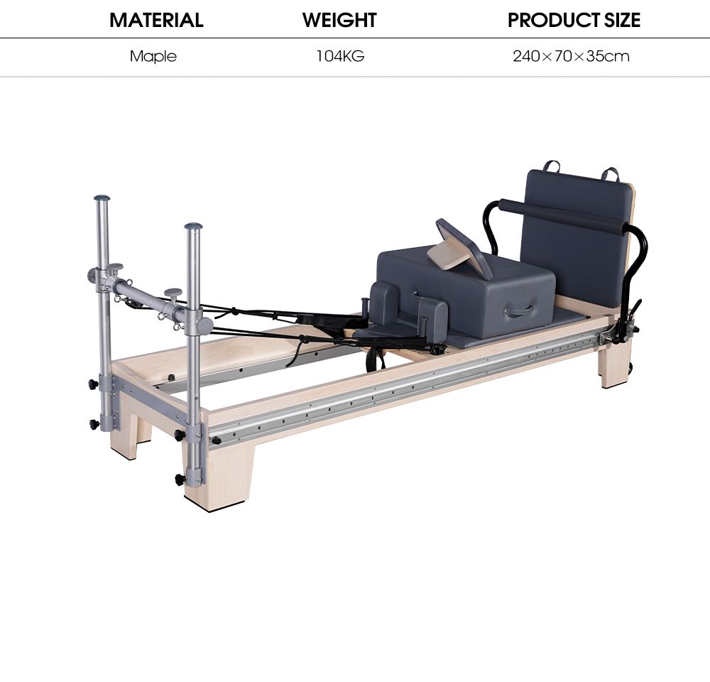 Full Track Wood Pilates Reformer Bed