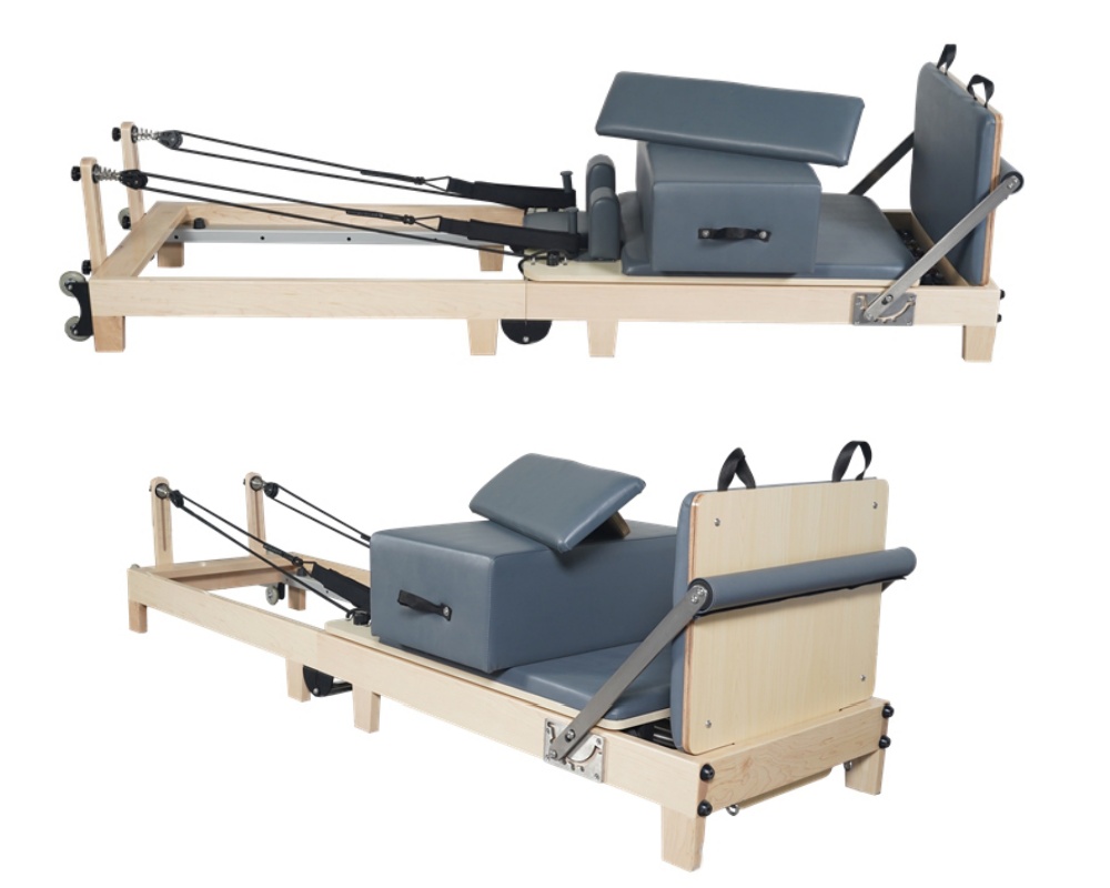 Foldable Pilates Exercise Machine with Wooden Legs