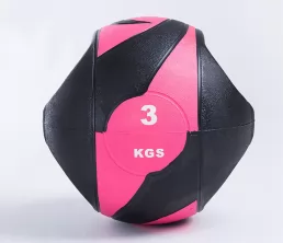 Black And Pink Rubber Single Grip Medicine Ball