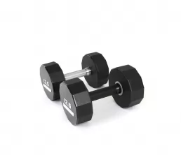 Weightlifting Hard Chrome Plated Handles 12 Sided Urethane Dumbbells