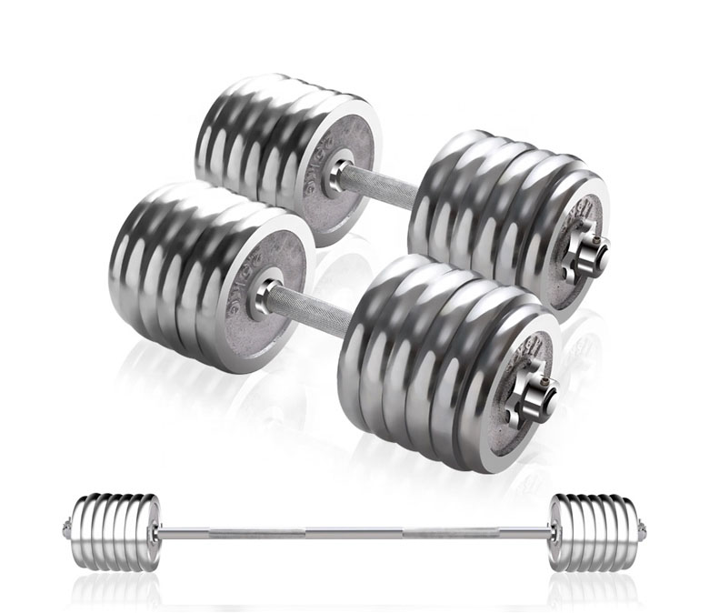 Wholesale Adjustable Weight Steel Dumbbell Barbell Combo Set For Sale