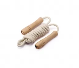 Cotton Braided Wooden Handle Jump Rope for Kids