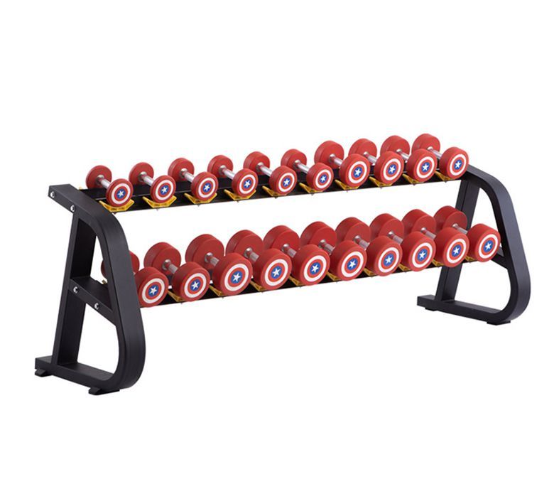 Captain America Style Round PU Dumbbells