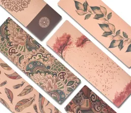 Botanical Printed Natural Cork Rubber Yoga Mat
