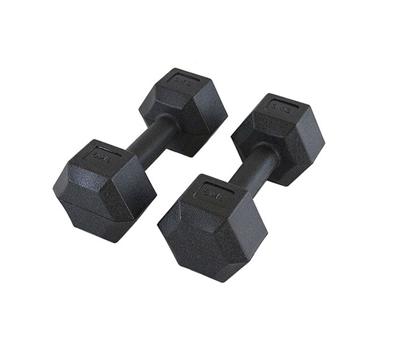 One-piece Molded Hexagonal Rubber Dumbbell