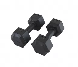 One-piece Molded Hexagonal Rubber Dumbbell