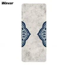 This suede+rubber yoga mat with printed elements is customized by our customer, which is sweat-resistance.