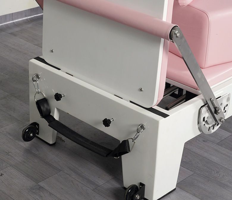 White Painted Oak Pink Pilates Equipment
