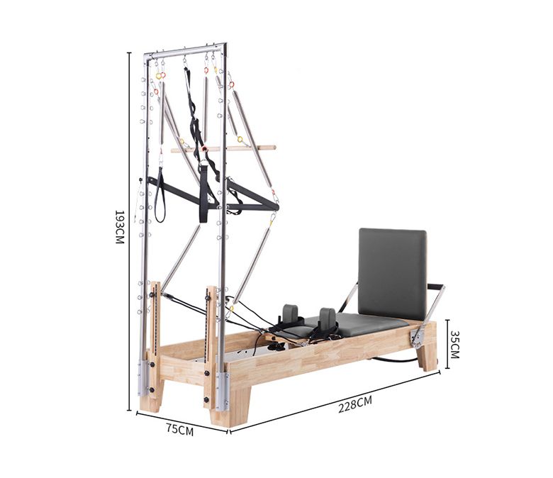 Studio Pilates Maple Reformer with Half Trapeze