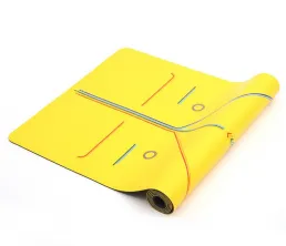 PU+ Rubber Yoga Mat With Alignment Lines