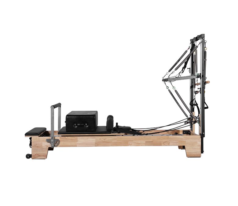 Deluxe Oak Wood Pilates Reformer with Half Trapeze