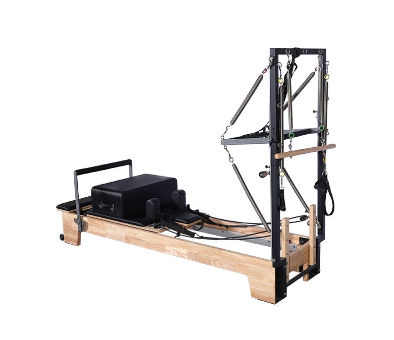 Deluxe Oak Wood Pilates Reformer with Half Trapeze