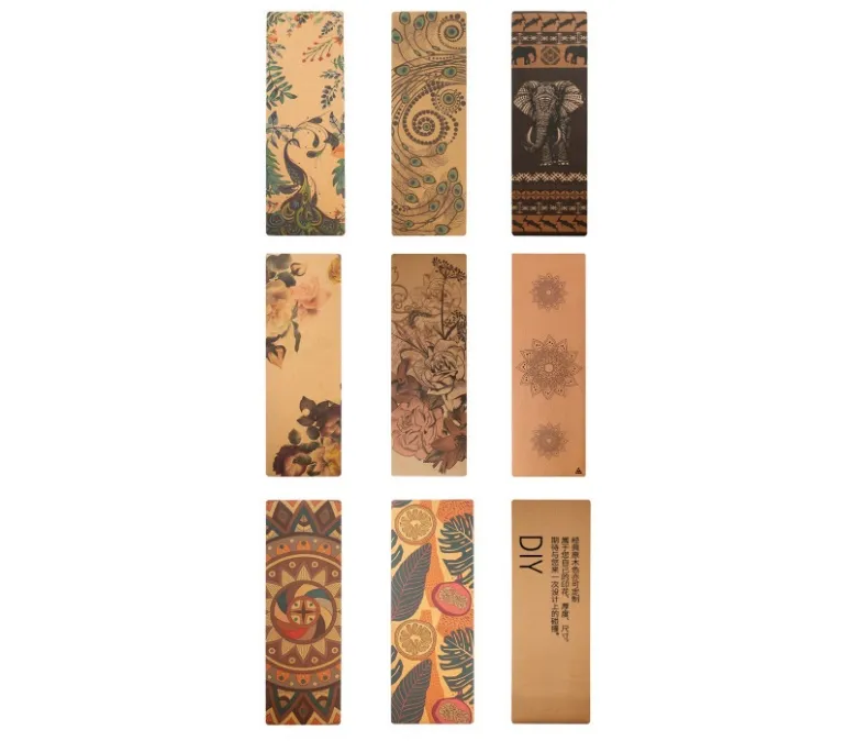 Custom Colorfast Printed Cork Rubber Yoga Mat