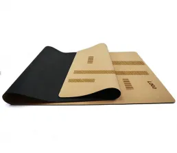 Studio Grade Cork Rubber Yoga Mat with Alignment Lines