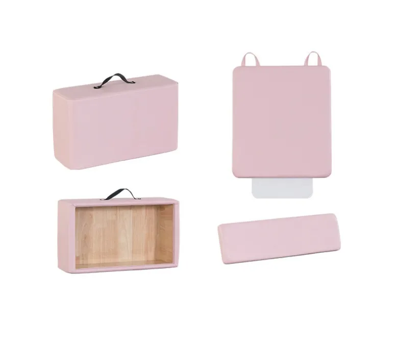 White Painted Oak Pink Pilates Equipment