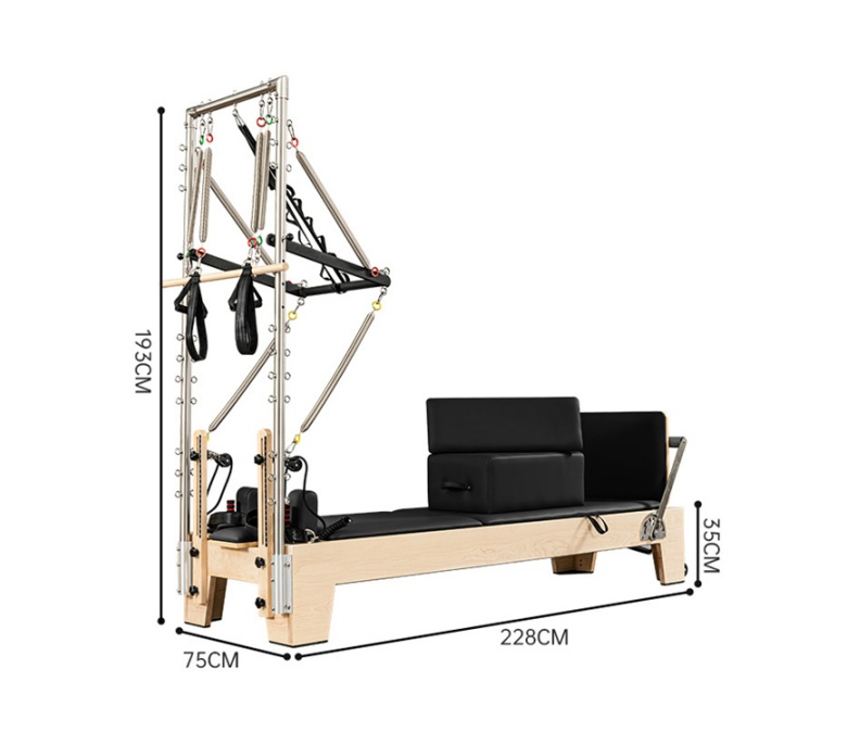 Studio Pilates Maple Reformer with Half Trapeze