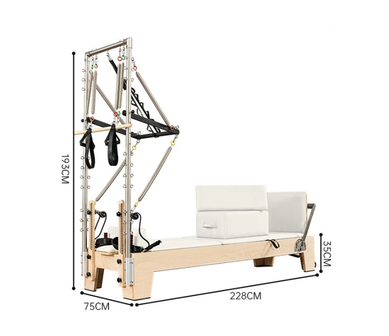 Studio Pilates Maple Reformer with Half Trapeze