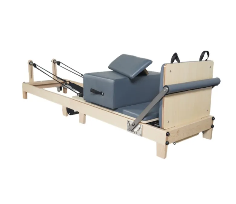 Foldable Pilates Exercise Machine with Wooden Legs