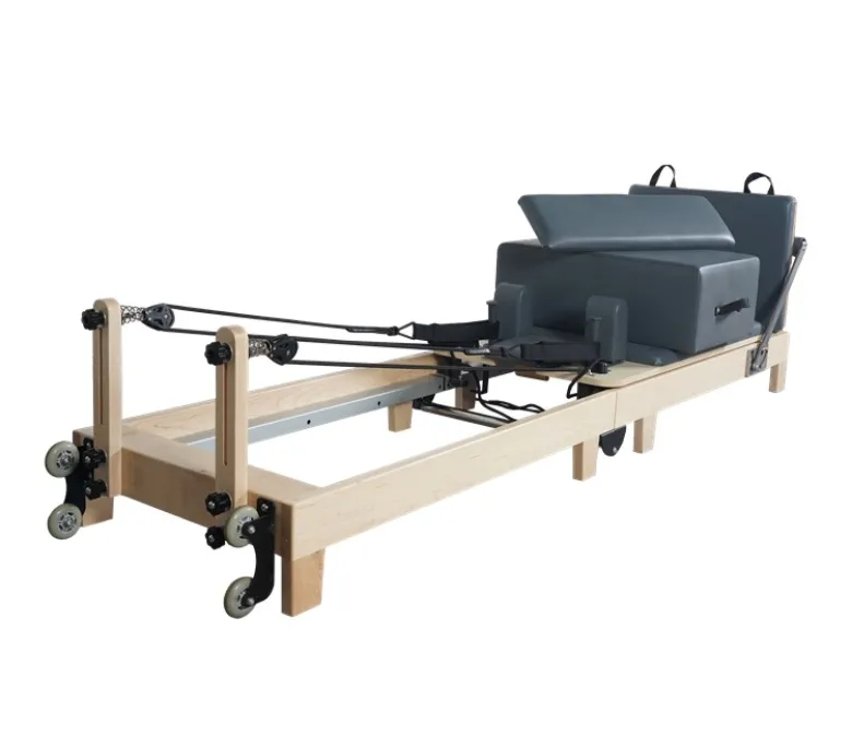 Foldable Pilates Exercise Machine with Wooden Legs