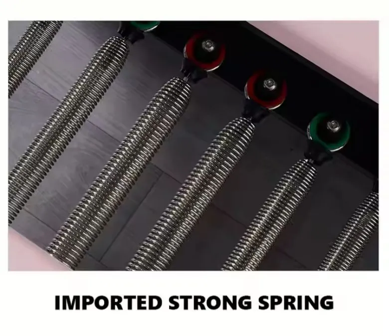 White Painted Oak Pink Pilates Equipment