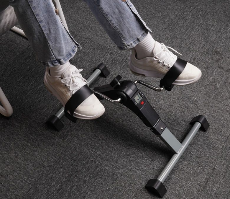 Under Desk Foldable Mini Aerobic Stepper Pedal Exerciser Physical Therapy Spinning Bike with LCD Display Workout