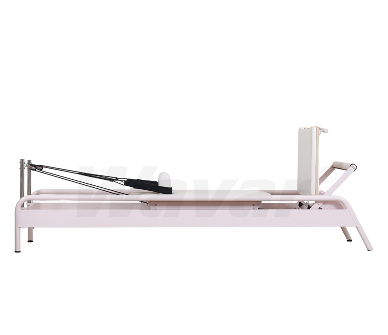 New Pink Steel Pilates Reformer with Built-in Foot Bar
