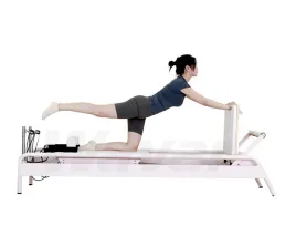 New Pink Steel Pilates Reformer with Built-in Foot Bar