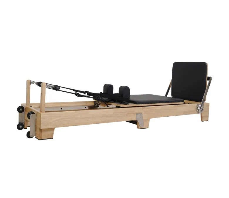 Premium Oak Folding Pilates Reformer with Wood Leg