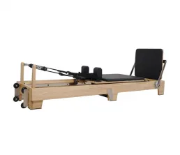 Premium Oak Folding Pilates Reformer with Wood Leg