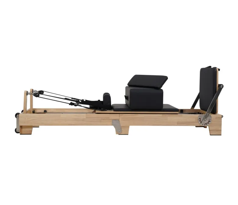 Premium Oak Folding Pilates Reformer with Wood Leg