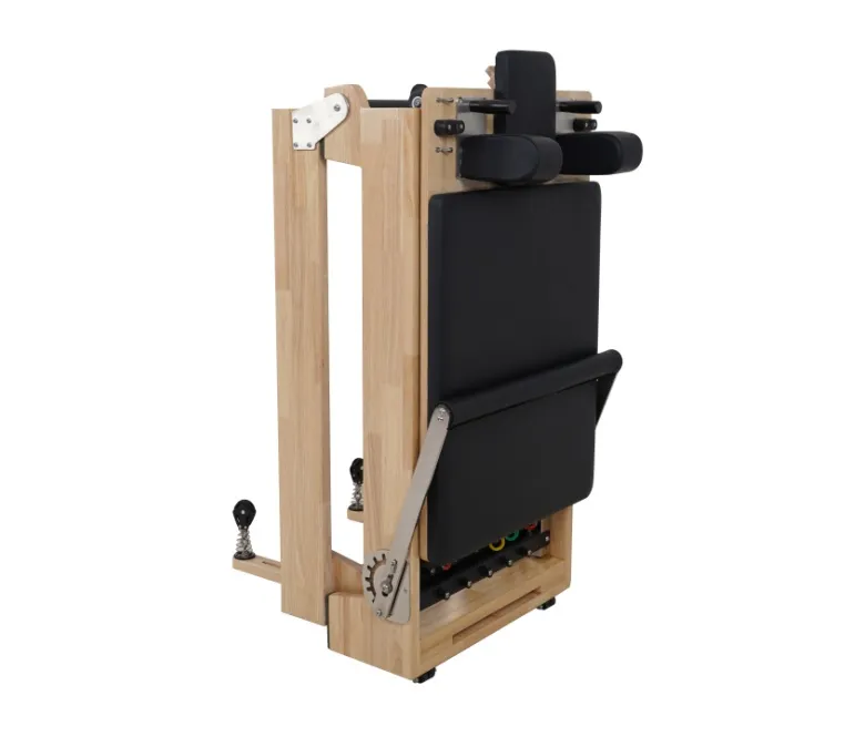 Premium Oak Folding Pilates Reformer with Wood Leg