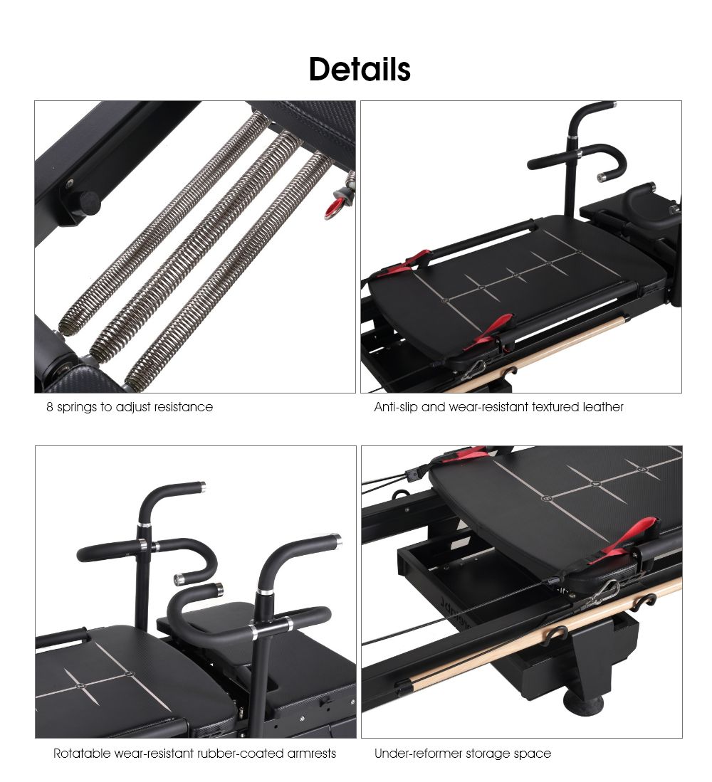Pilates Reformer Machine with Rotating Handles