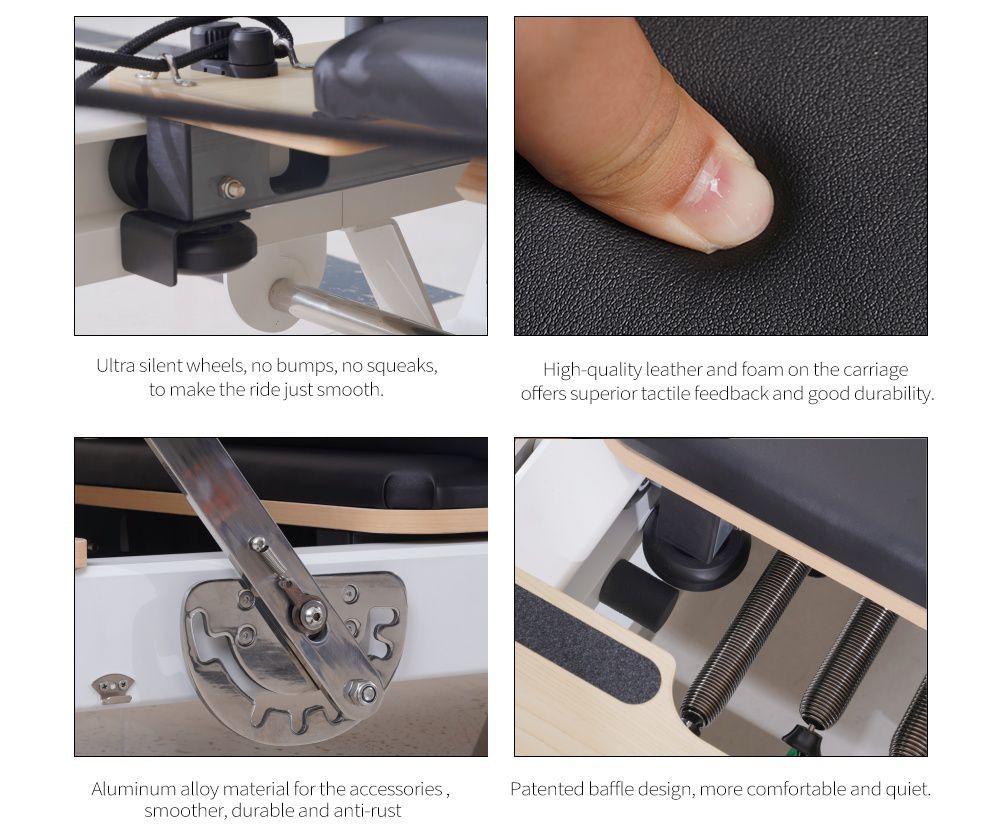 White Aluminum Foldable Pilates Reformer for Sale
