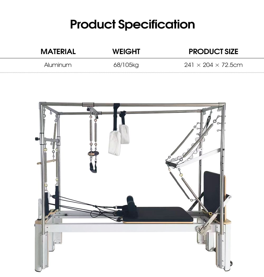 Aluminum Pilates Reformer Cadillac Pilates Bed with Full Tower Aluminum Pilates Reformer Cadillac Pilates Bed with Full Tower