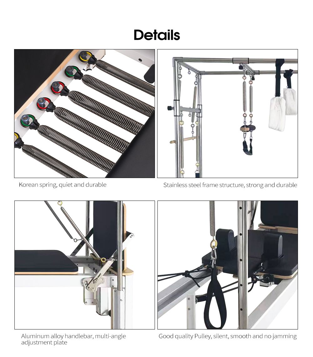 Aluminum Pilates Reformer Cadillac Pilates Bed with Full Tower