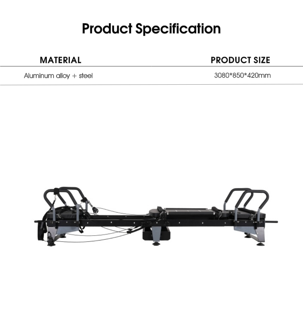 Multifunktionales großes Pilates-Reformergerät mit Aufbewahrungsbox Multifunktionales großes Pilates-Reformergerät mit Aufbewahrungsbox