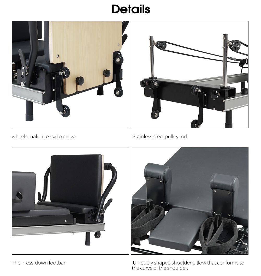 New Patented Design Aluminum Folding Pilates Portable Reformer