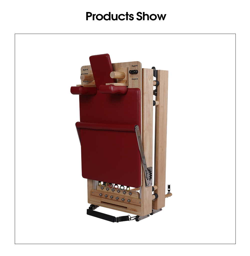 No-joint Oak Wood Foldable Pilates Portable Reformer Machine