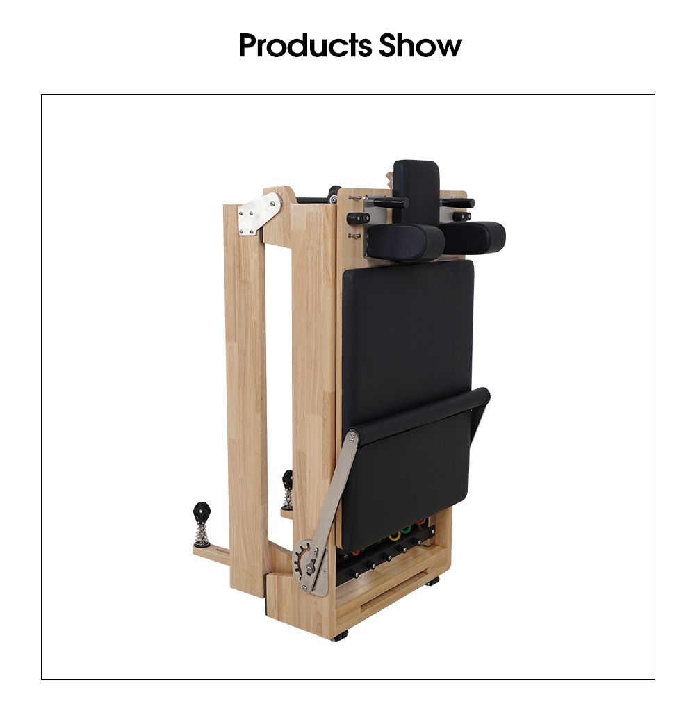 Premium Oak Folding Pilates Reformer with Wood Leg
